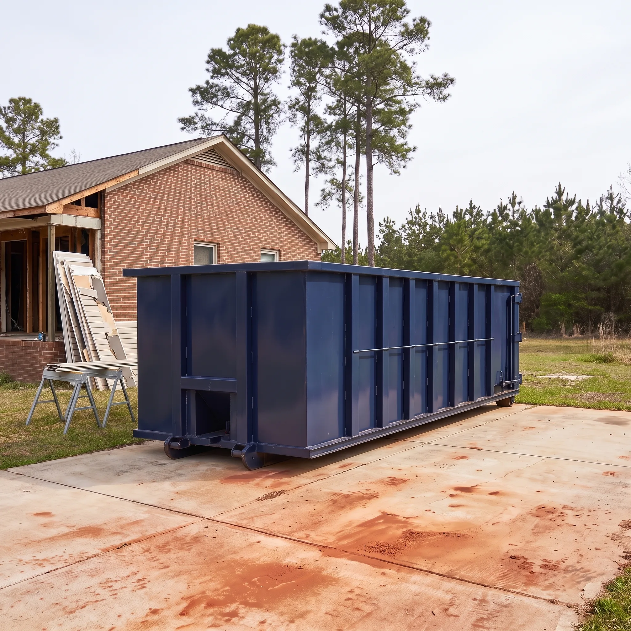 Dumpster on a Iberia Parish, LA job site